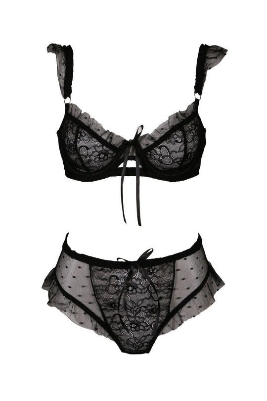 Mixed Emotions Bra Set - Black