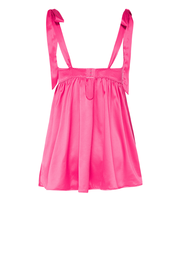House of Desire Babydoll Brigeta Satin Open Cup Babydoll & G-String Set Pink