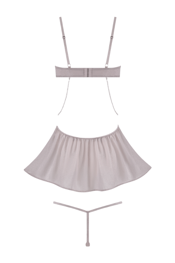 House of Desire Babydoll Presley Shine Mesh & Rhinestone Babydoll & G-String Set