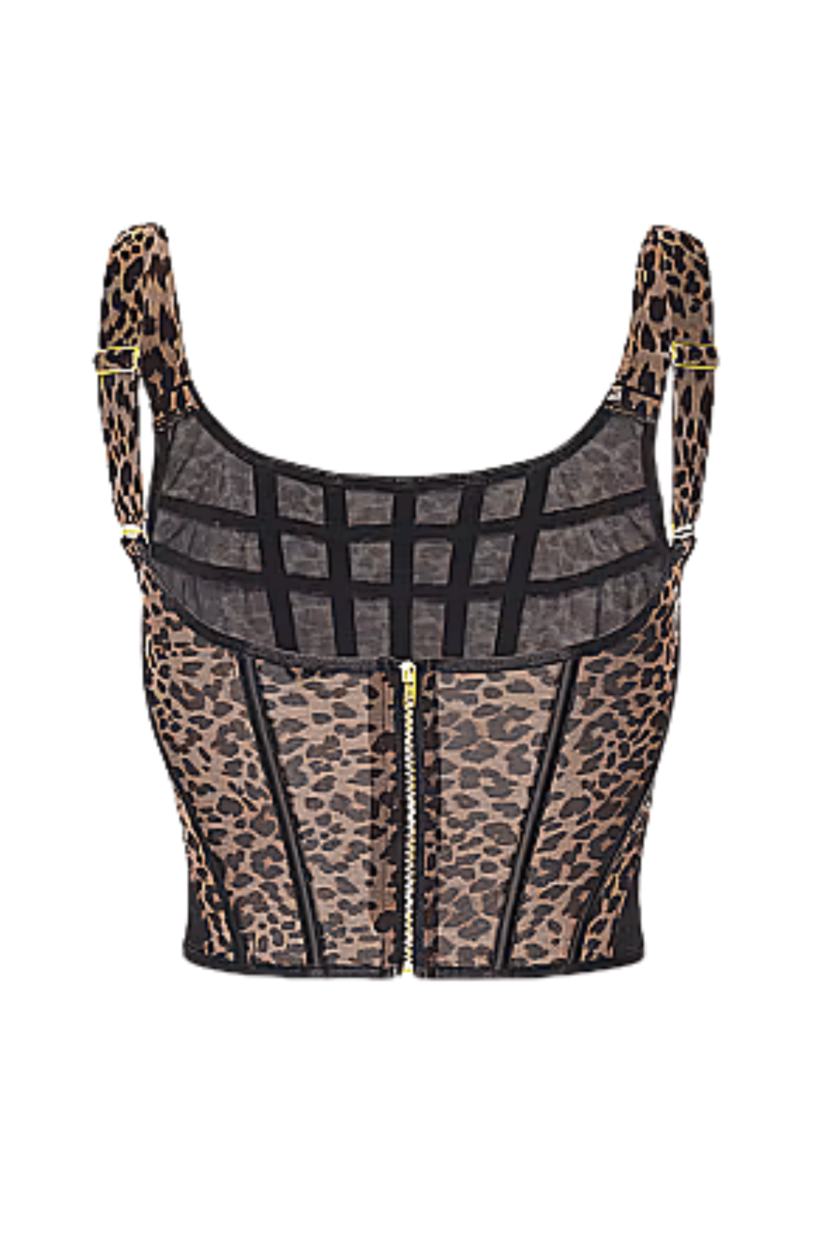 House of Desire Chantal Mesh Bustier & G-String Set Leopard
