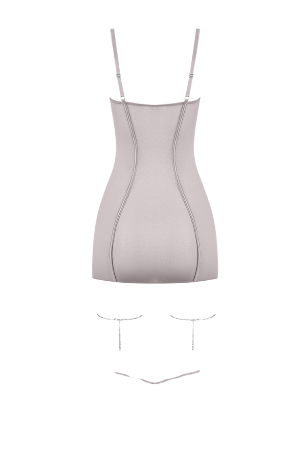 House of Desire Chemise Presley Shine Mesh & Rhinestone Chemise & G-String Set