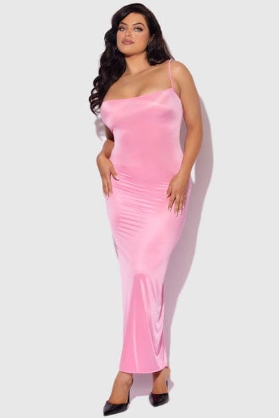 House of Desire Chemise Zoe Oil Slick Maxi Gown Pink