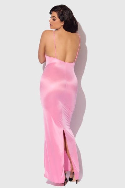 House of Desire Chemise Zoe Oil Slick Maxi Gown Pink