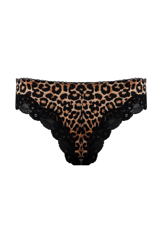 Devon Micro & Lace Tanga Leopard