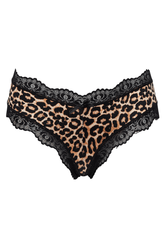 Devon Micro & Lace Trim G-String Leopard