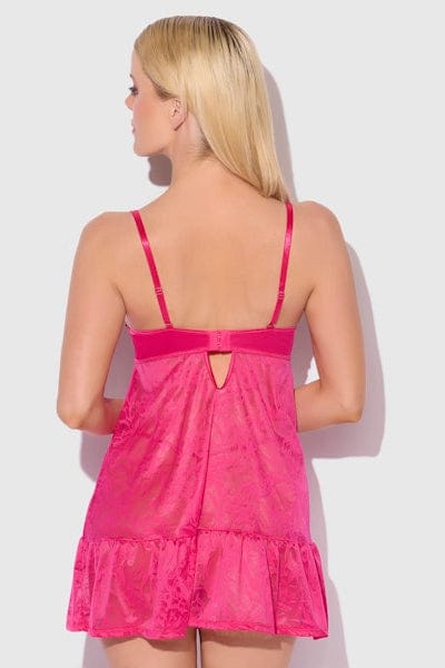 House of Desire Flora Lace Babydoll & G-String Set - Pink Dragon