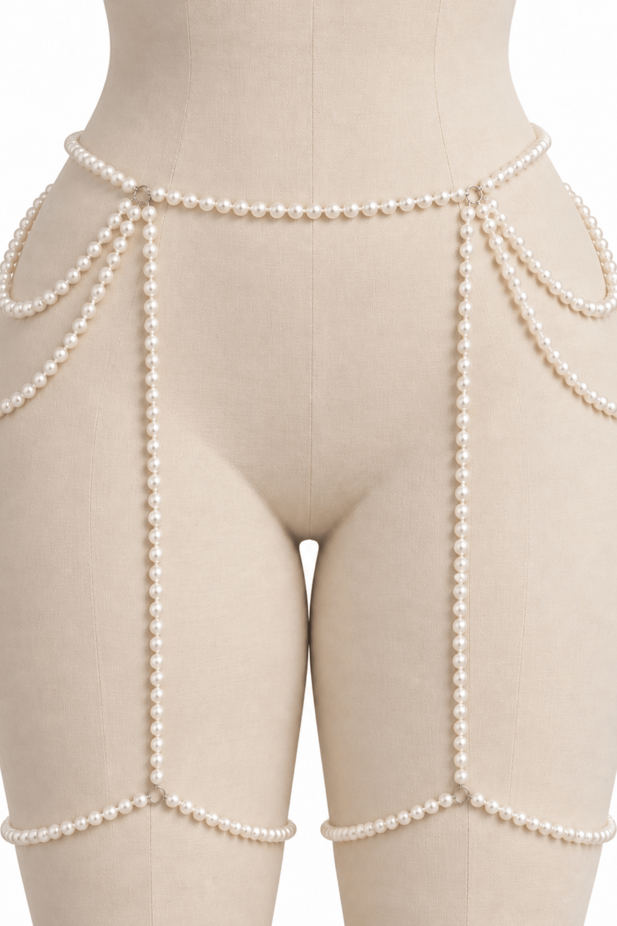 House of Desire IVORY / O/S Pearl Draped Garter