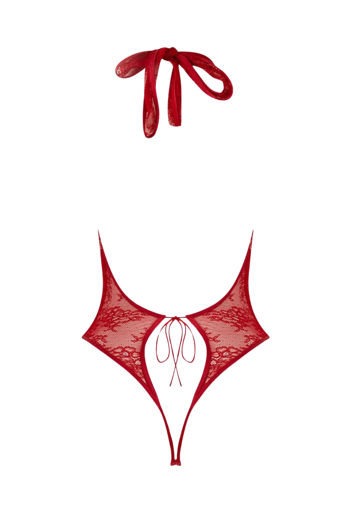 House of Desire Kiki Lace Plunge Halter Teddy
