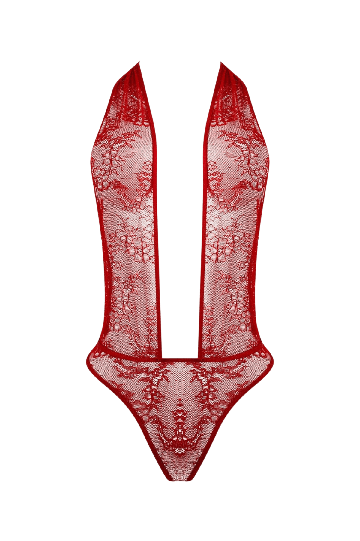 House of Desire Kiki Lace Plunge Halter Teddy