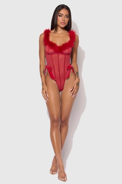 Marilyn Marabou & Mesh Teddy Red