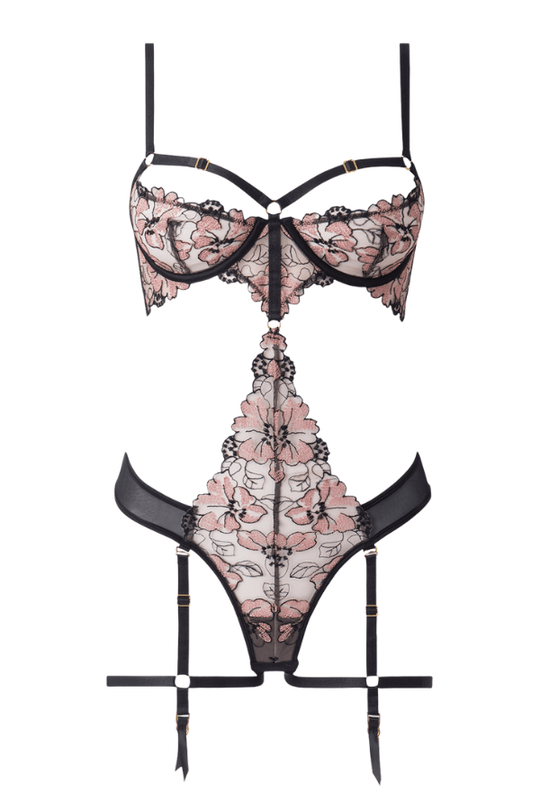 Nova Blacklight Lace Teddy - Black