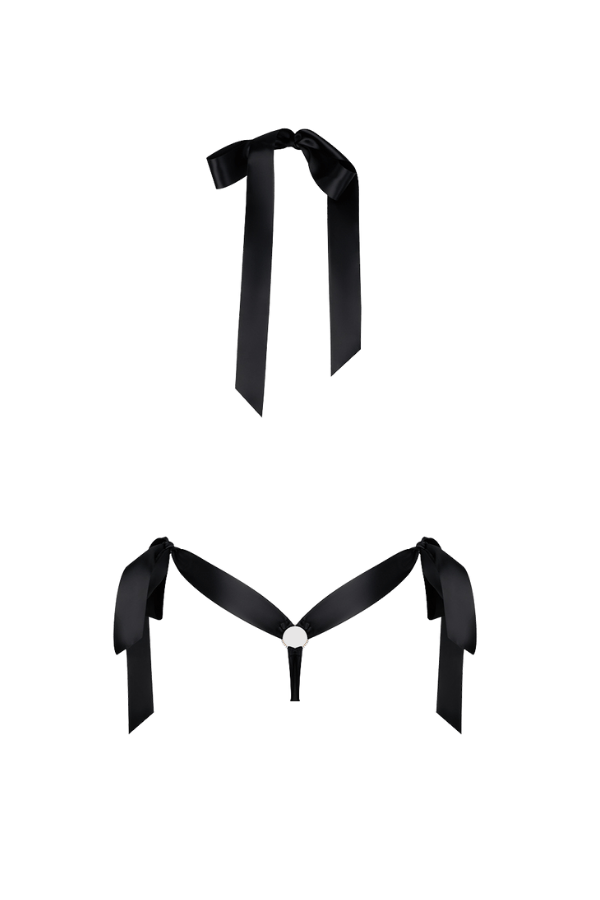 House of Desire Teddy Marilyn Marabou & Mesh Plunge Teddy Black