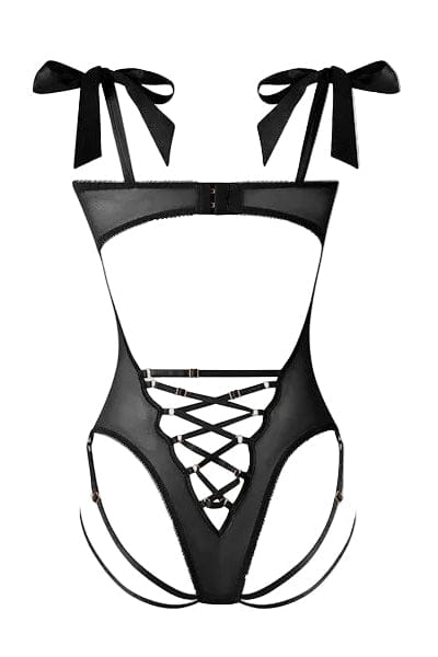 House of Desire Teddy Rosalie Embroidered Lace Teddy - Black