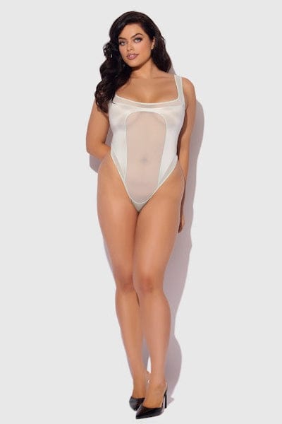 House of Desire Teddy Zoe Oil Slick & Mesh Teddy Aqua