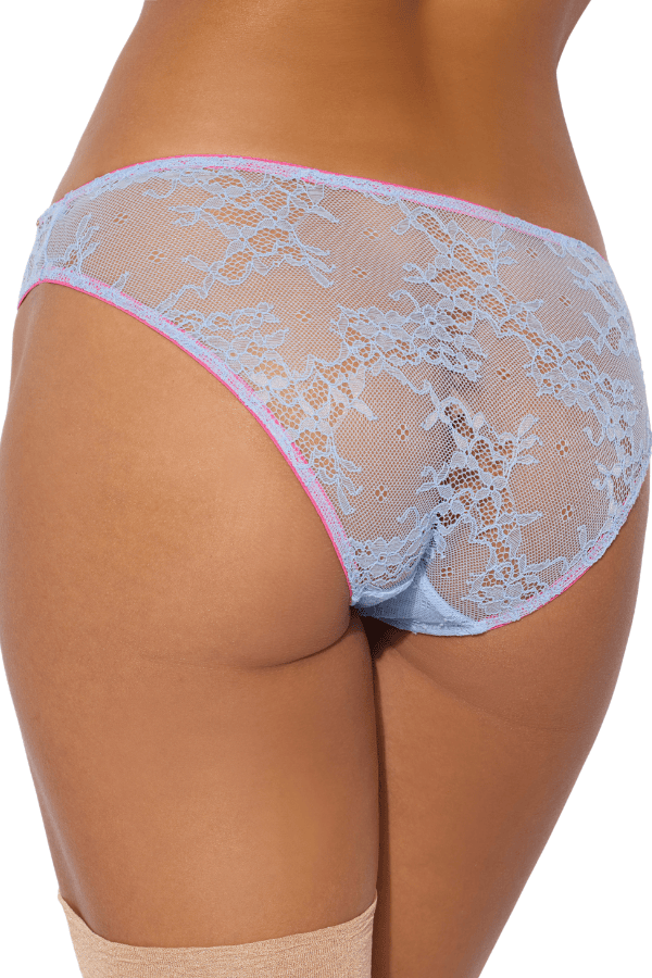 House of Desire Yvone Lace Hipster - Sky Blue/Fuchsia