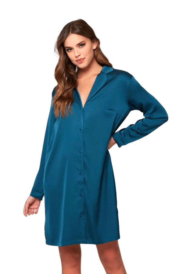 iCollection Loungewear Lucile Sleep Shirt - Teal