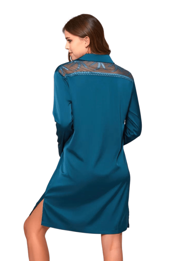 iCollection Loungewear Teal / S Lucile Sleep Shirt - Teal