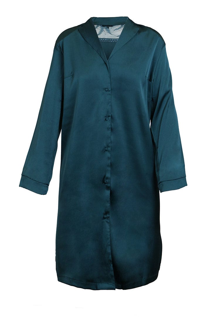 iCollection Loungewear Teal / S Lucile Sleep Shirt - Teal