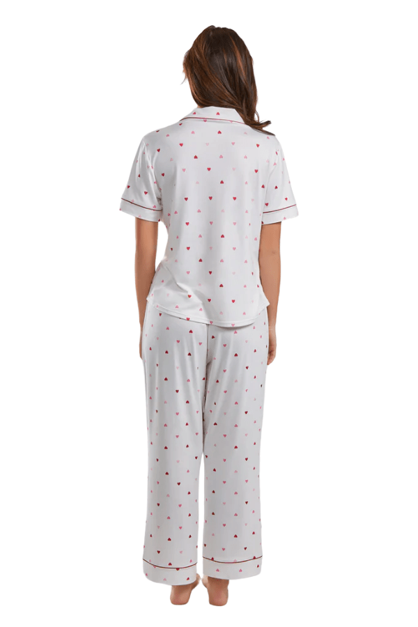 iCollection Pajama Set Anjela PJ Set - White/Red