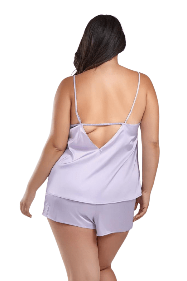 iCollection Pajama Set Light-Lilac / 1X Plus Size Mia Cami Shorts Set - Lilac