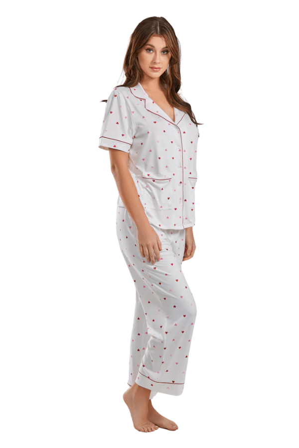iCollection Pajama Set White-Red / XS Anjela PJ Set - White/Red