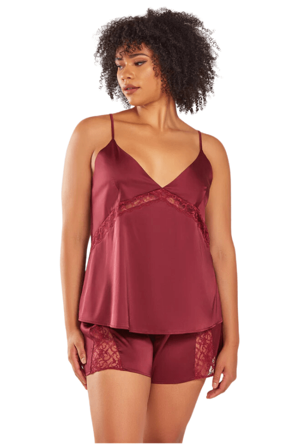 iCollection Pajama Set Wine / XS Layla Cami Set - Burgundy