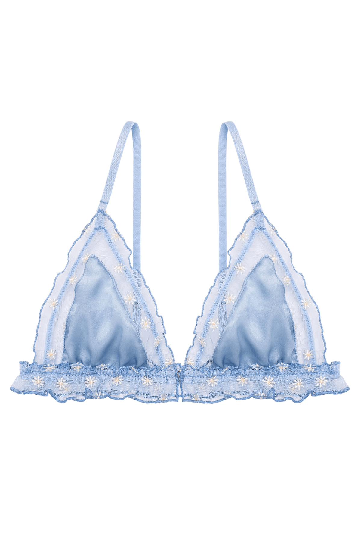 Paquerette Triangle Bra with Silk - Blue - Chérie Amour