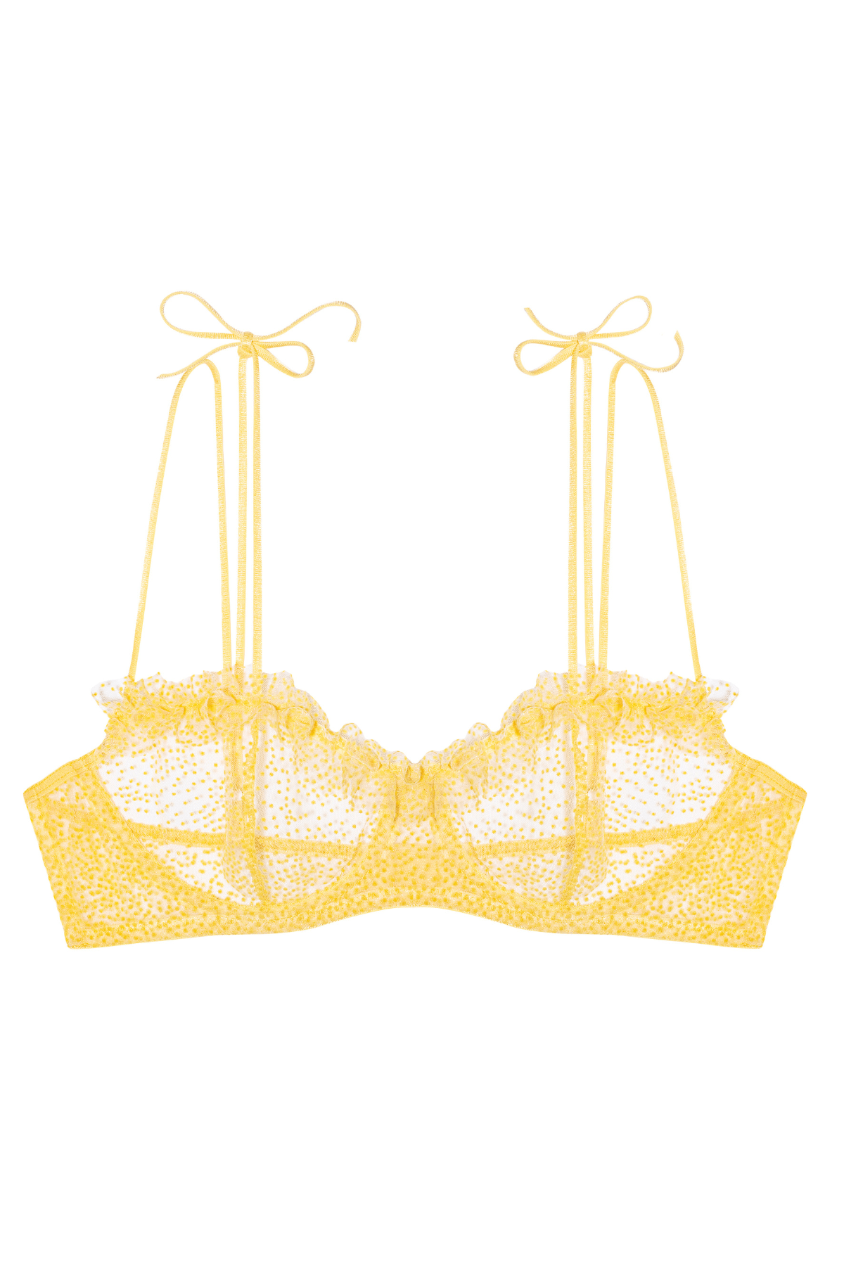 Le Petit Trou Bralette Mimosa Underwire Bra with Frills - Yellow