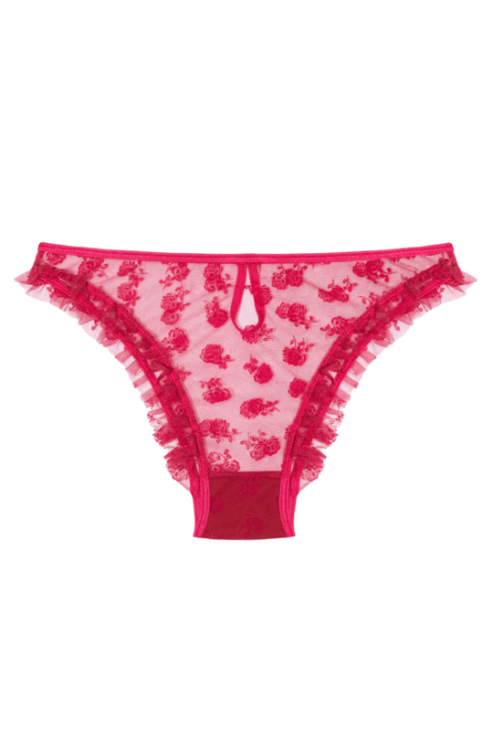 Rose Briefs with Frills - Red