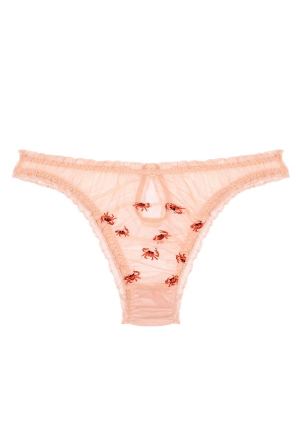 Le Petit Trou Underwear Crabe Ruffled Briefs- Peach