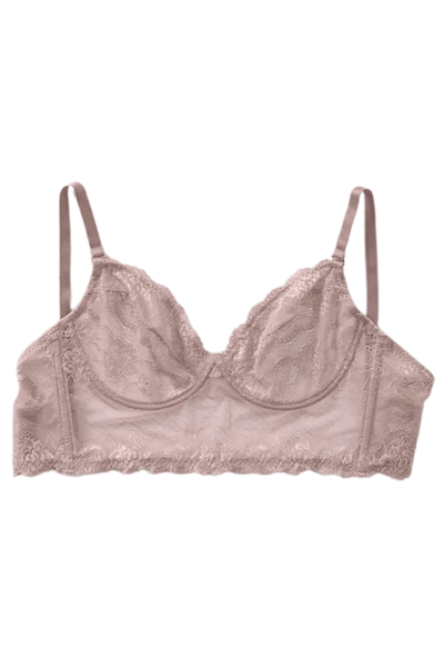 All Sheer Lace Bustier Bra - Blush - Chérie Amour