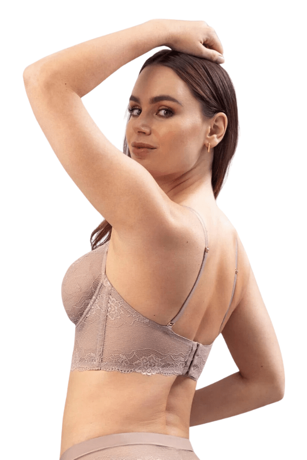 Leonisa Bras Rosewood / S All Sheer Lace Bustier Bra - Nude