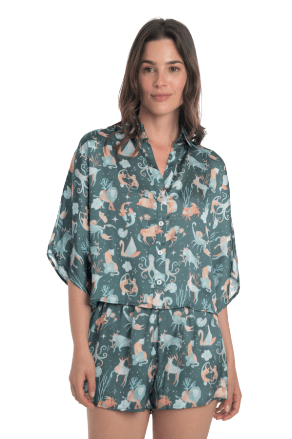 Livenza PJ Set Zodiac Short PJ Set - Green