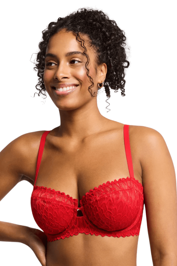 Montelle Bras Lacy Keyhole Balconette Bra - Red