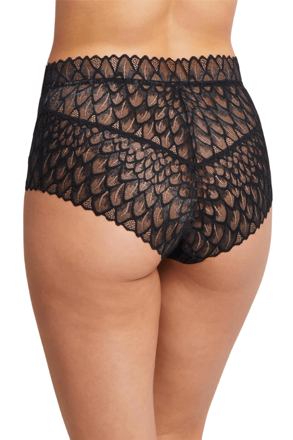 Montelle Lingerie Black / S Lacy High Waist Brief - Black