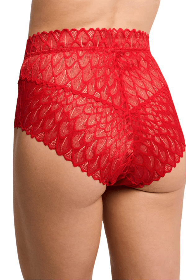 Montelle Lingerie Lacy High Waist Brief - Red