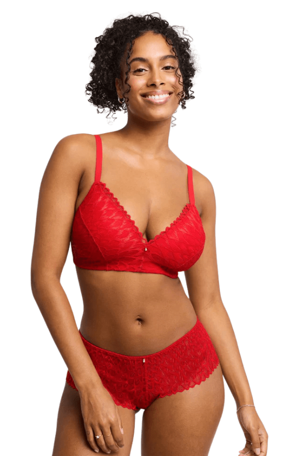 Montelle Lingerie Sweet Red / S Lacy Brazilian - Red