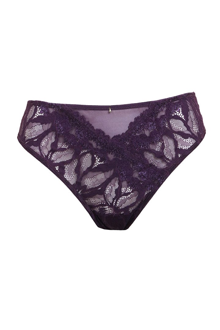Montelle Thong Pinot / XS Royale Lace Thong - Purple