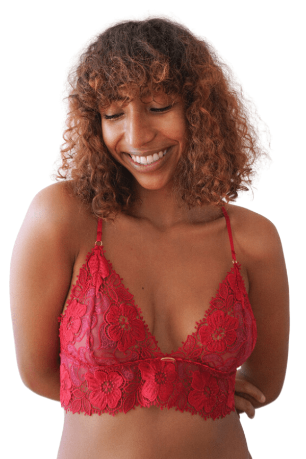 Nette Rose Bralette Red / XS Mae Midline Bralette - Red