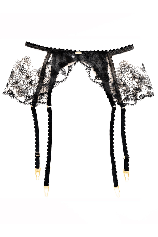 Brazil Longline Garter Belt - Black
