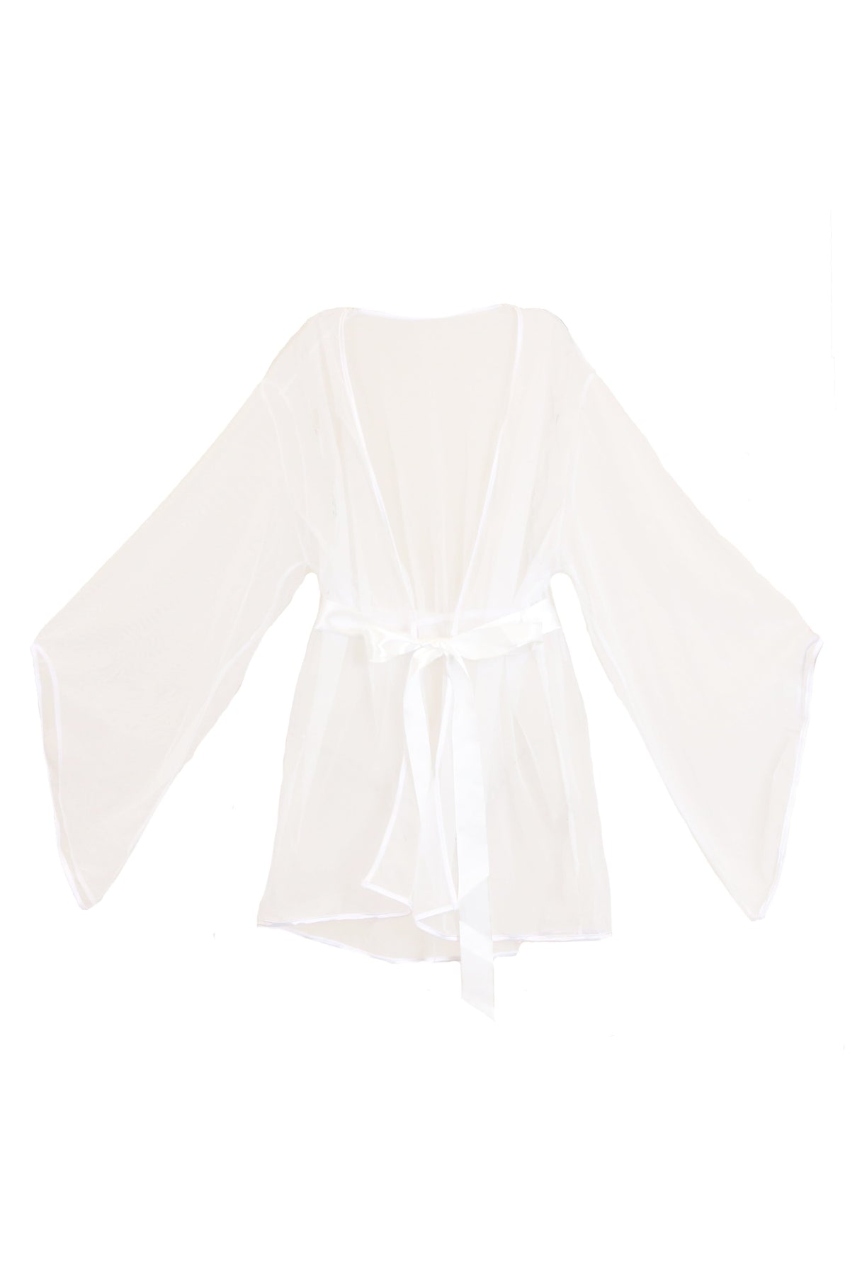 Oh La La Cheri Robe White / S/M Sydney Sheer Shortie Robe - White