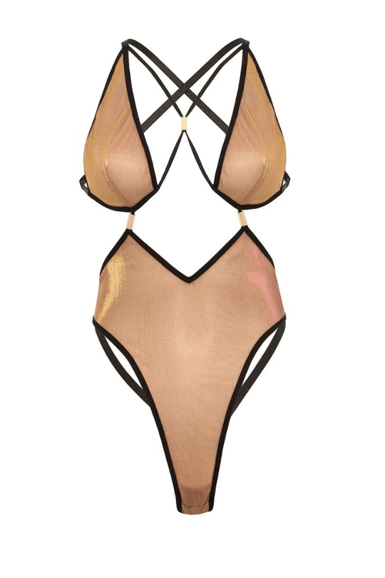 Jade High Leg Teddy - Iridescent