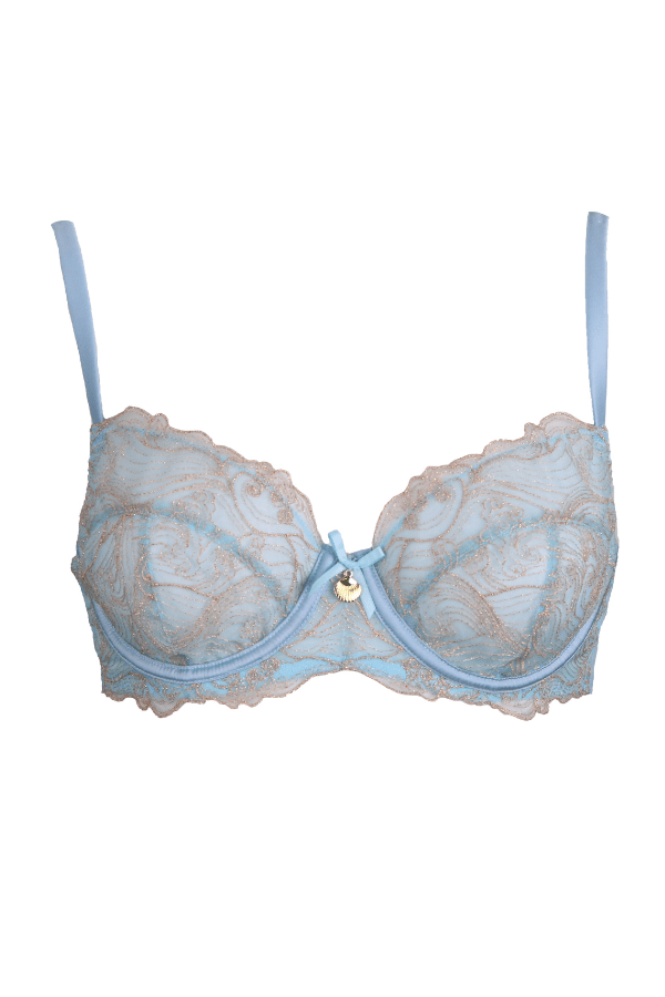 Playful Promises Bras Ayaka Blue Wave Embroidered Balconette Bra