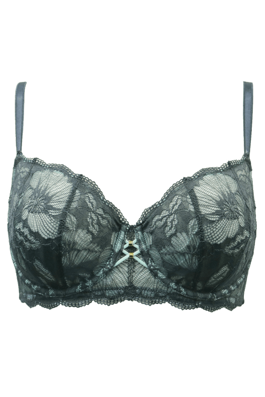 Atelier Lace Balcony Bra - Grey/Mint