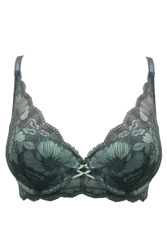Atelier Lace High Apex Bra - Grey/Mint