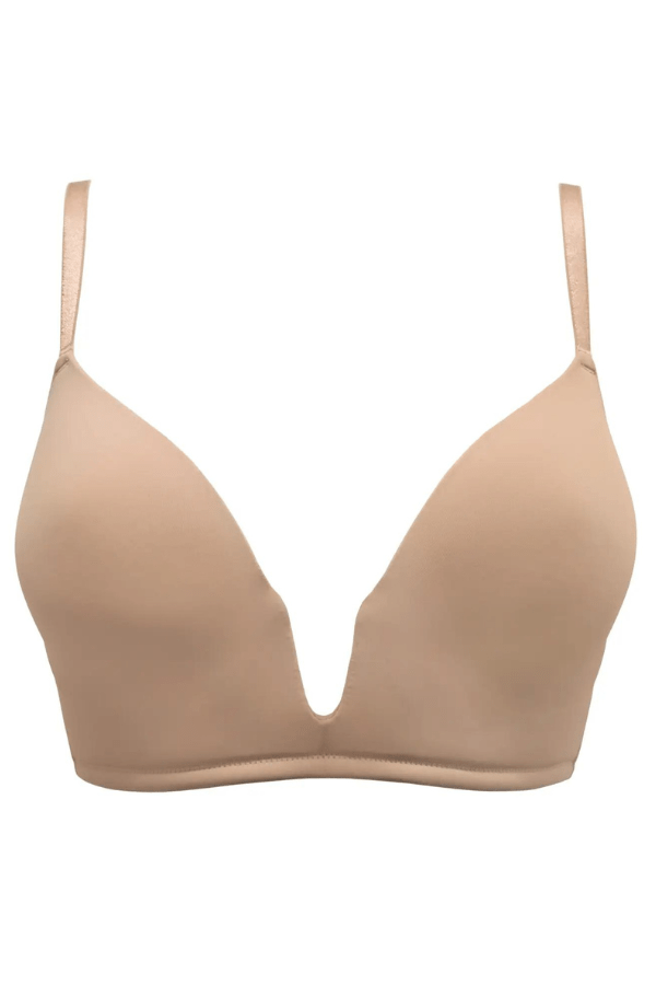 Definitions U-Wire Plunge Low Back Push-Up Bra - Nude - Chérie Amour