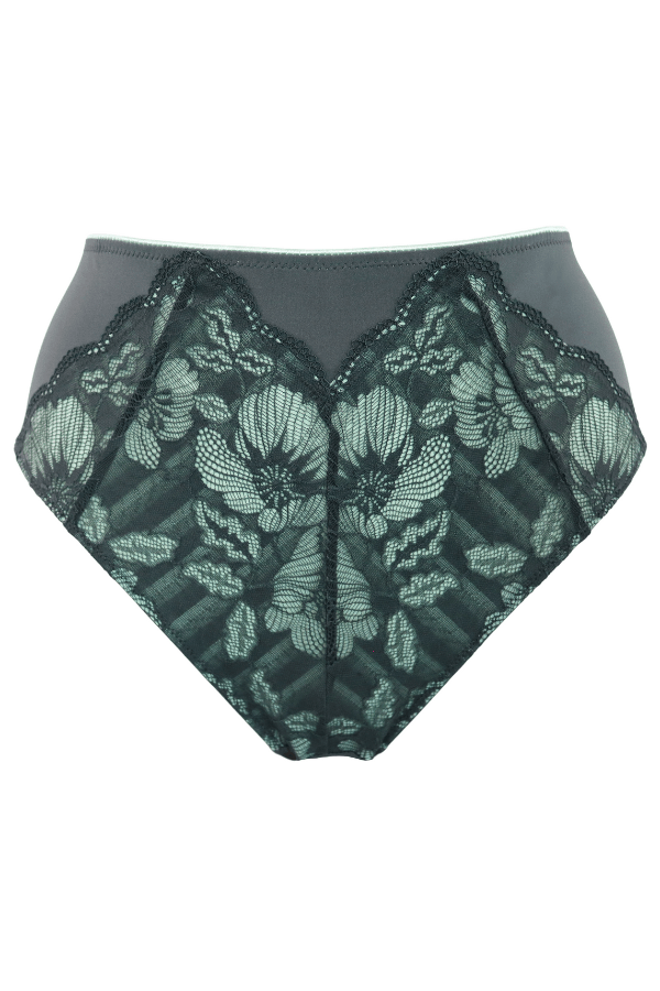 Pour Moi Brief Atelier Lace Deep Brief - Grey/Mint