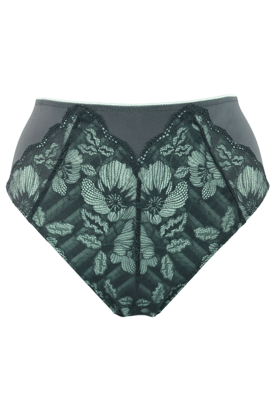 Atelier Lace Deep Brief - Grey/Mint
