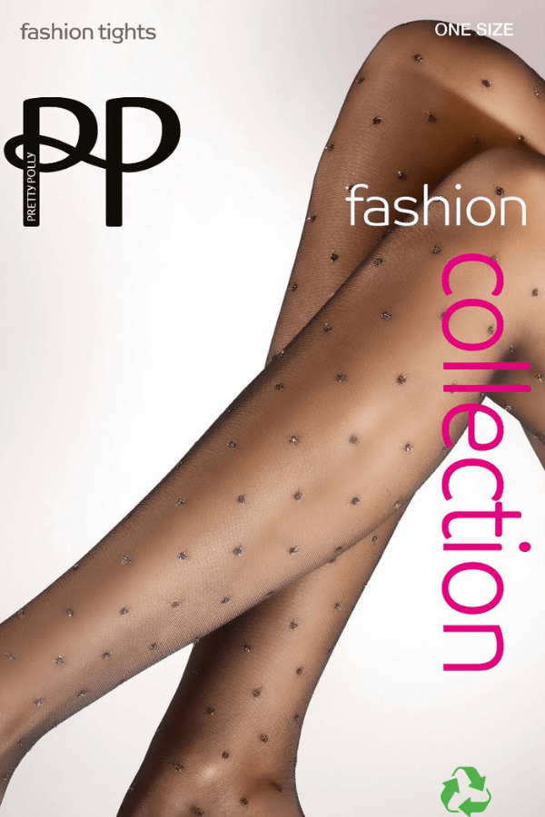 Pretty Polly Tights Black/Gold / One Size Sparkle Spot Pattern Tights