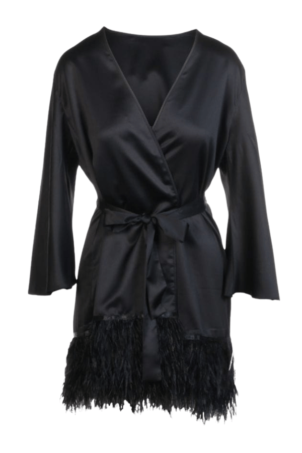 Rya Collection Robe Swan Cover Up - Black